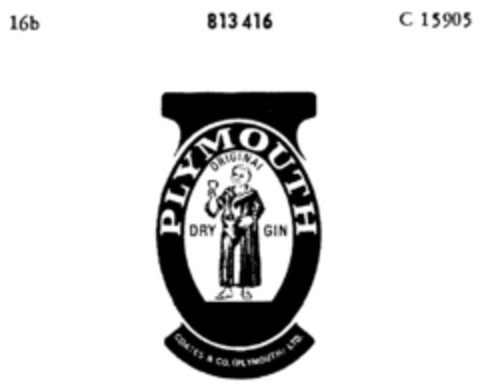 PLYMOUTH ORIGINAL DRY GIN Logo (DPMA, 03/12/1965)