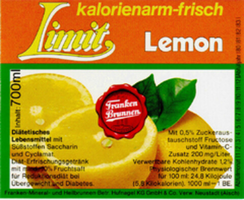 Limit Lemon Franken Brunnen Logo (DPMA, 06.09.1980)