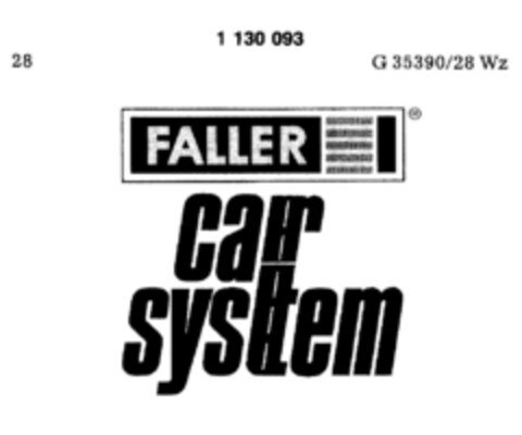 FALLER car system Logo (DPMA, 03/26/1988)