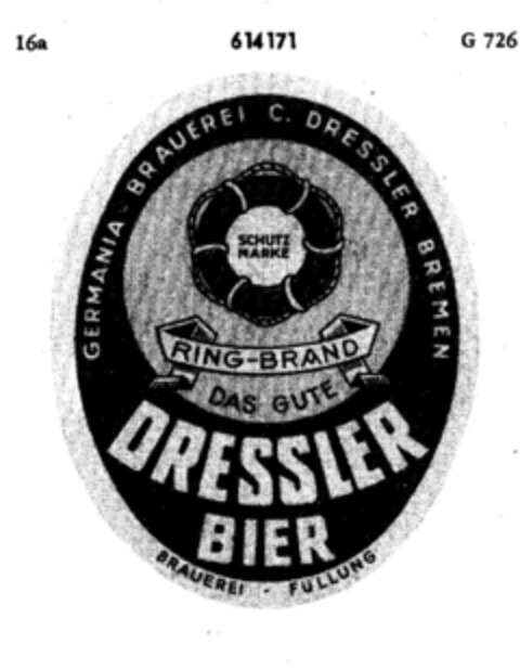 Dressler Bier Logo (DPMA, 06/16/1950)