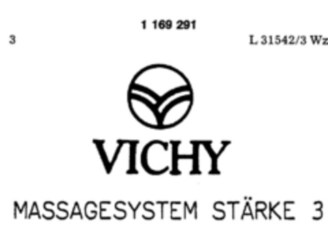 VICHY MASSAGESYSTEM STÄRKE 3 Logo (DPMA, 28.09.1988)