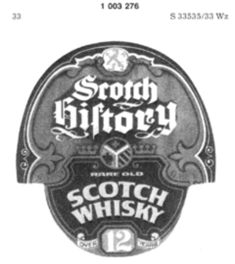 SCOTCH HISTORY RARE OLD SCOTCH WHISKY Logo (DPMA, 10.05.1979)