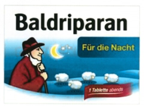 Baldriparan Für die Nacht 1 Tablette abends Logo (DPMA, 10.06.2016)