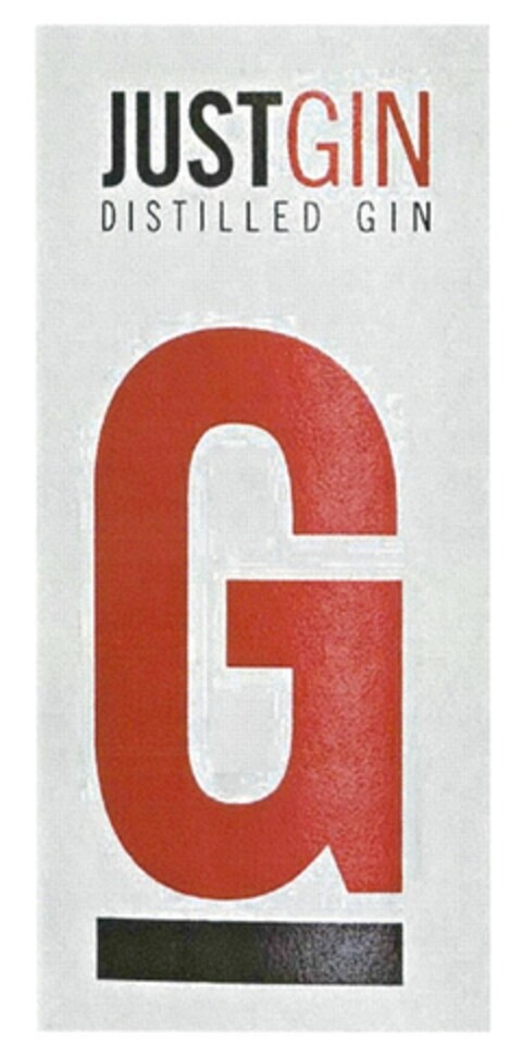 JUSTGIN DISTILLED GIN G Logo (DPMA, 02/01/2018)