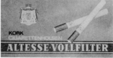 ALTESSE-VOLLFILTER KORK CIGARRETTENHÜLSEN Logo (DPMA, 05/26/1970)