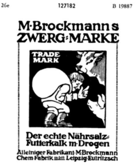 M Brockmann s ZWERG=MARKE Logo (DPMA, 01/26/1910)