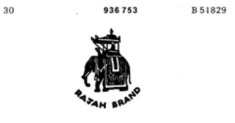 RAJAH BRAND Logo (DPMA, 16.11.1973)