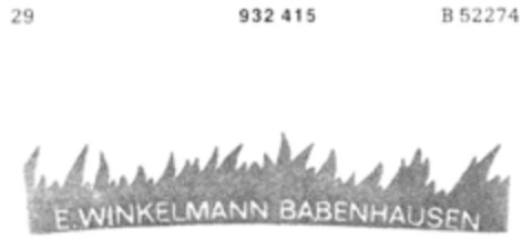 kräutertopf E. WINKELMANN BABENHAUSEN Logo (DPMA, 19.02.1974)