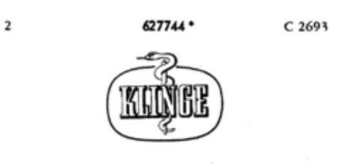 KLINGE Logo (DPMA, 10.07.1952)