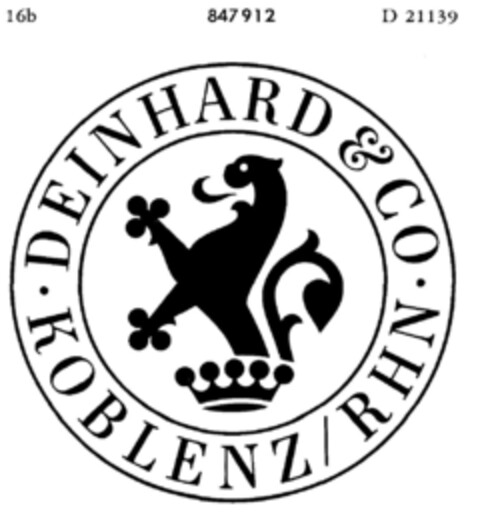 DEINHARD & CO   KOBLENZ / RHN Logo (DPMA, 27.06.1967)