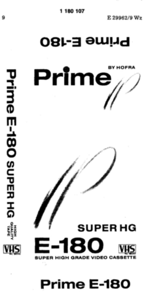 Prime E-180 BY HOFRA Logo (DPMA, 05.09.1990)