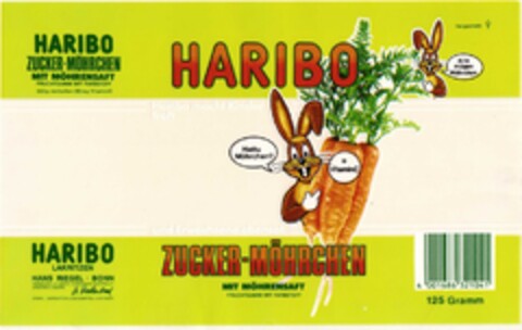 HARIBO ZUCKER-MÖHRCHEN Logo (DPMA, 28.12.1981)