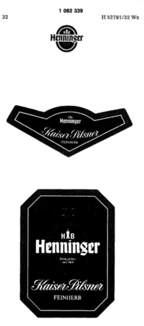 Henninger Kaiser Pilsner Logo (DPMA, 05/26/1984)