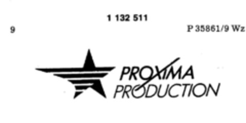 PROXIMA PRODUCTION Logo (DPMA, 20.11.1987)