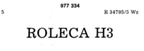 ROLECA H3 Logo (DPMA, 03/21/1978)