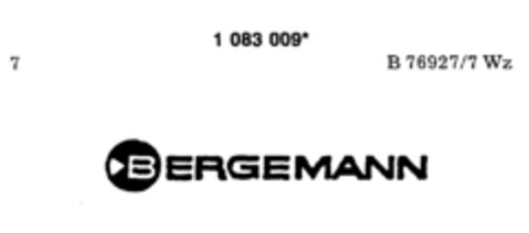 BERGEMANN Logo (DPMA, 05/09/1985)