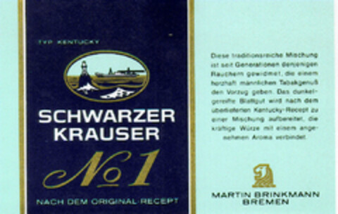 SCHWARZER KRAUSER No 1 Logo (DPMA, 21.01.1987)