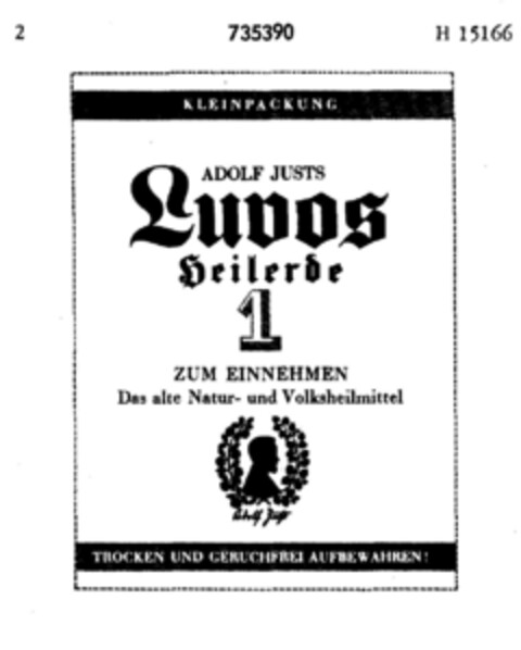 ADOLF JUSTS Luvos Heilerde Logo (DPMA, 04.09.1958)