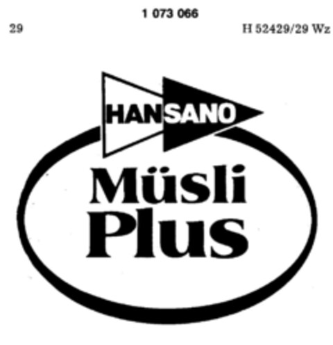 HAN SANO Müsli Plus Logo (DPMA, 01.03.1984)