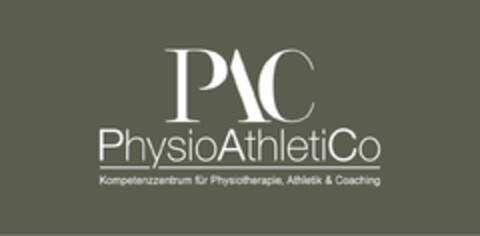 PAC PhysioAthletiCo Kompetenzzentrum für Physiotherapie, Athletik & Coaching Logo (DPMA, 02/01/2024)