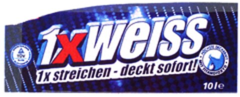 1xweiss 1xstreichen - deckt sofort! Logo (DPMA, 01/29/2003)