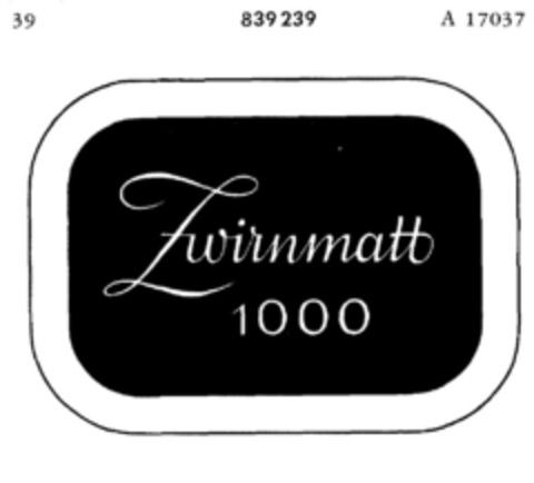 Zwirnmatt 1000 Logo (DPMA, 11.08.1966)