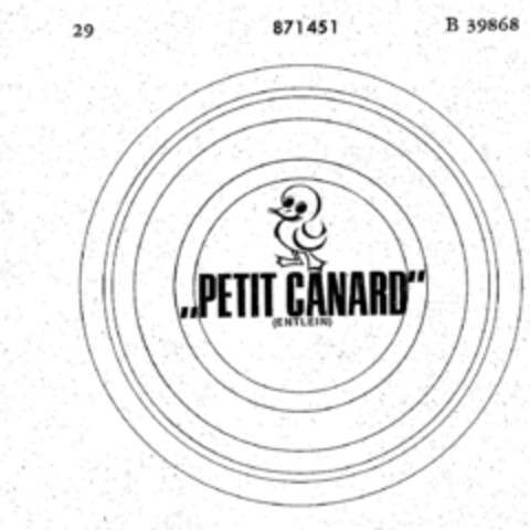 "PETIT CANARD" Logo (DPMA, 22.02.1968)