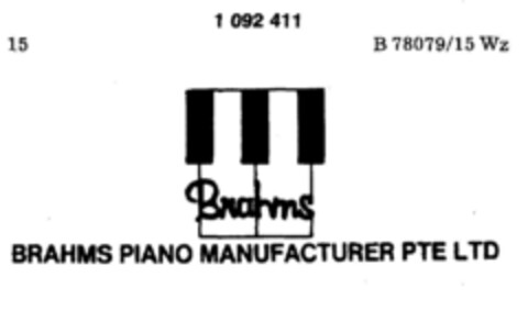 BRAHMS PIANO MANUFACTURER PTE LTD Logo (DPMA, 13.11.1985)