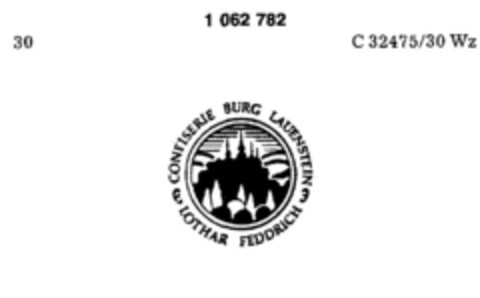 CONFISERIE BURG LAUENSTEIN LOTHAR FEDDRICH Logo (DPMA, 28.09.1983)