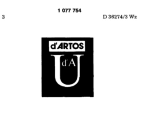 d'ARTOS  U d'A Logo (DPMA, 19.05.1981)