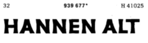 HANNEN ALT Logo (DPMA, 30.10.1975)