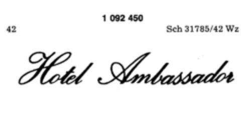 Hotel Ambassador Logo (DPMA, 12.04.1985)