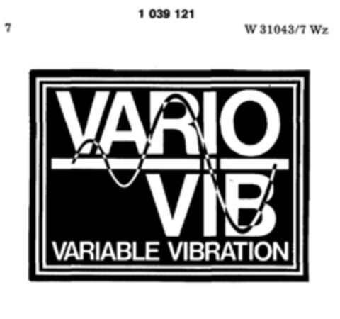 VARIO VIB VARIABLE VIBRATION Logo (DPMA, 10/25/1980)