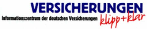 VERSICHERUNGEN klipp+klar Logo (DPMA, 30.08.2001)