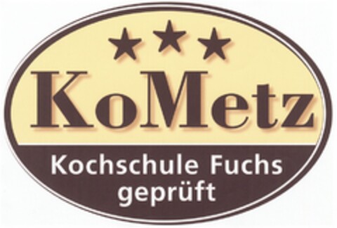 KoMetz Kochschule Fuchs geprüft Logo (DPMA, 01/25/2008)