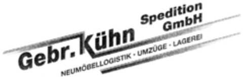 Gebr.Kühn Spedition GmbH NEUMÖBELLOGISTIK · UMZÜGE · LAGEREI Logo (DPMA, 05/09/2012)