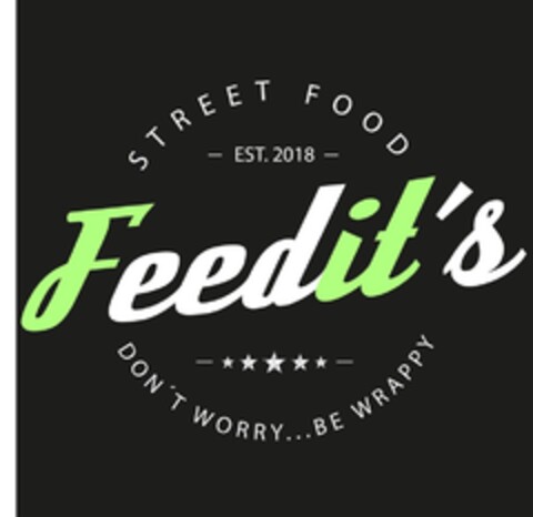 Feedit's STREET FOOD - EST. 2018 - DON'T WORRY...BE WRAPPY Logo (DPMA, 04/20/2018)