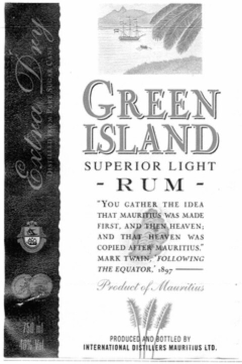 GREEN ISLAND SUPERIOR LIGHT RUM Logo (DPMA, 14.04.2004)