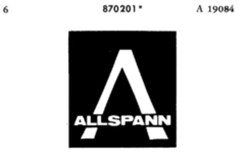 ALLSPANN A Logo (DPMA, 14.05.1968)