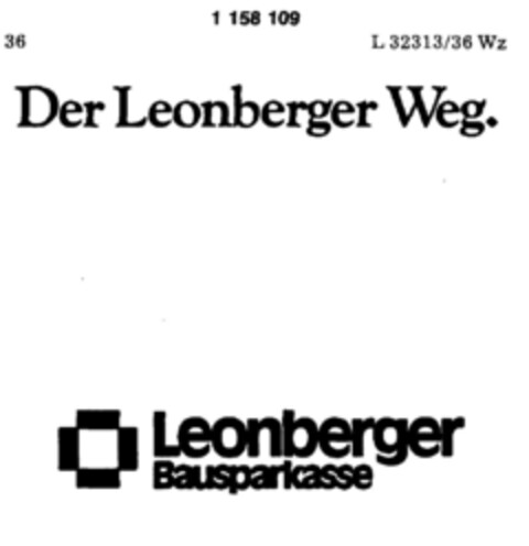 Der Leonberger Weg Leonberger Bausparkasse Logo (DPMA, 18.05.1989)