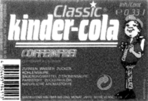Classic kinder-cola COFFEINFREI Logo (DPMA, 24.05.1993)