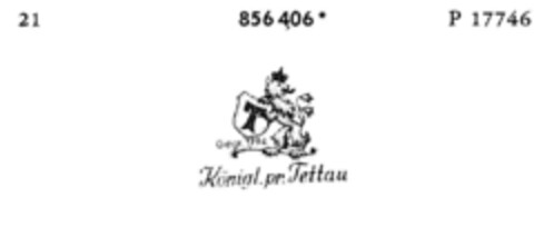 Königl. pr. Tettau Logo (DPMA, 07.11.1968)