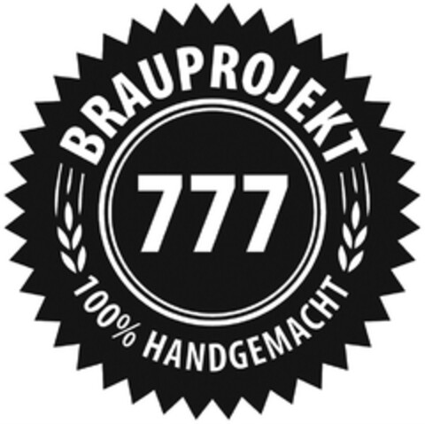 BRAUPROJEKT 777 100% HANDGEMACHT Logo (DPMA, 30.11.2014)