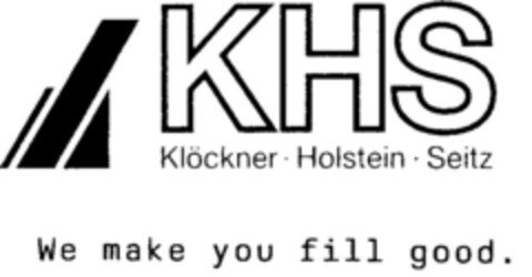 KHS Klöckner Holstein Seitz We make you fill good. Logo (DPMA, 17.07.1996)