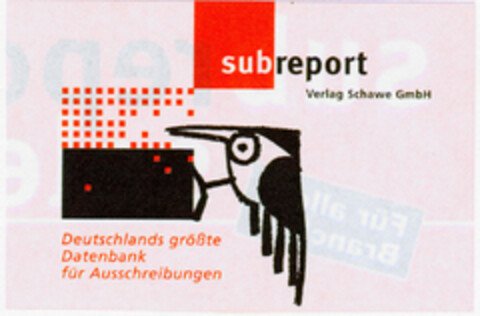 subreport Deutschlands größte Datenbank für Ausschreibungen Logo (DPMA, 12/22/1998)