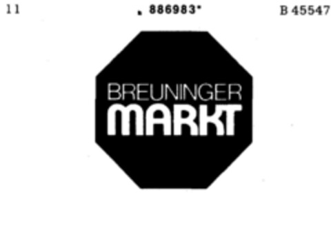 BREUNINGER MARKT Logo (DPMA, 01/13/1971)