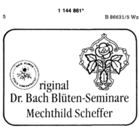 original Dr. Bach Blüten-Seminare Mechthild Scheffer Logo (DPMA, 02/18/1989)