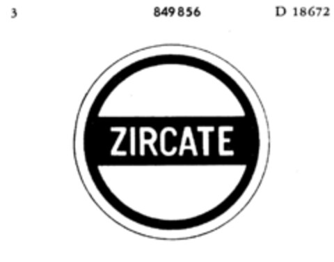 ZIRCATE Logo (DPMA, 07.07.1965)