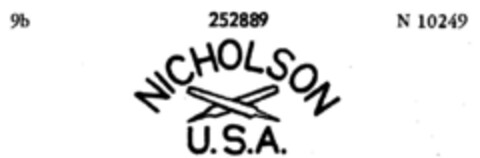 NICHOLSON U.S.A. Logo (DPMA, 02.08.1920)