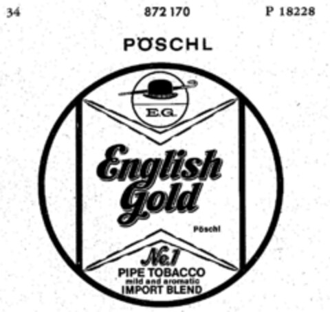 PÖSCHL E.G. ENGLISH GOLD No.1 Logo (DPMA, 25.06.1969)